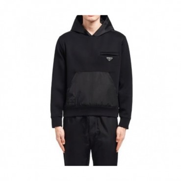 Prada  Mens Casual Cotton Hoodie Black - 프라다 2021 남성 캐쥬얼 코튼 후드티 Pra02399x Size(m 