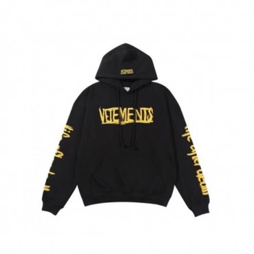 Vetements  Mm/Wm Logo Oversize Cotton Hoodie Black - 베트멍 2021 남/녀 로고 오버사이즈 코튼 후드티 Vet0180x Size(xs 