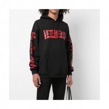 Vetements  Mm/Wm Logo Oversize Cotton Hoodie Black - 베트멍 2021 남/녀 로고 오버사이즈 코튼 후드티 Vet0179x Size(xs 