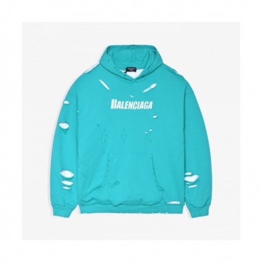 Balenciaga  Mm/Wm Logo Cotton Hoodie Blue - 발렌시아가 2021 남/녀 로고 코튼 후디 Bal01176x Size(xs 