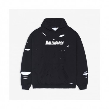 Balenciaga  Mm/Wm Logo Cotton Hoodie Black - 발렌시아가 2021 남/녀 로고 코튼 후디 Bal01177x Size(xs 
