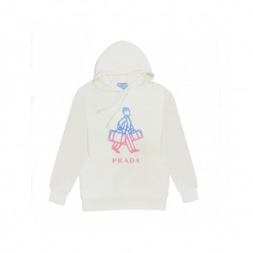 Prada  Mm/Wm Casual Cotton Hoodie White - 프라다 2021 남/녀 캐쥬얼 코튼 후드티 Pra02383x Size(s 