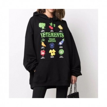 Vetements  Mm/Wm Logo Oversize Cotton Hoodie Black - 베트멍 2021 남/녀 로고 오버사이즈 코튼 후드티 Vet0170x Size(s 