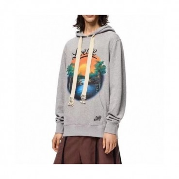 Loewe  Mens Logo Casual Cotton Oversize Hoodie Gray - 로에베 2021 남성 로고 캐쥬얼 코튼 오버사이즈 후디 Loe0489x Size(xs 