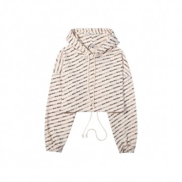 Miumiu Ladies Casual Hoodie Ivory - 미우미우 여성 캐쥬얼 후드티 