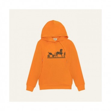 Hermes Mm/Wm Logo Casual Cotton Hoodie Orange - 에르메스 2021 남/녀 로고 캐쥬얼 코튼 후드티 Her0682x Size(s 