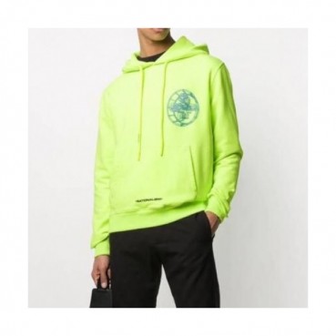 Off-white  Mens Logo Cotton Hoodie Green 