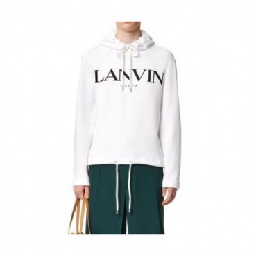 LANVIN Unisex Tshirts White - 랑방 2021 남/녀 로고 후드티 