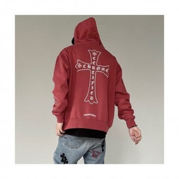 Chrom Hearts  Mens Logo Cotton Hoodie Burgundy - 크롬하츠 2021 남성 로고 코튼 후디 Chr0408x Size(s 