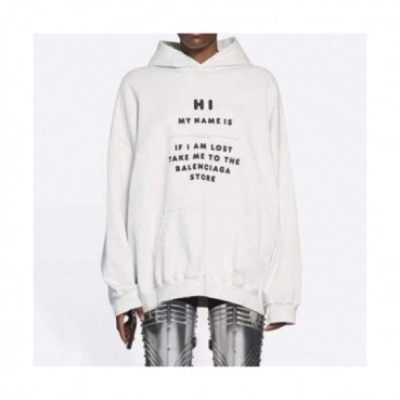 Balenciaga  Mm/Wm Logo Cotton Oversize Hoodie Gray - 발렌시아가 2021 남/녀 로고 코튼 오버사이즈 후디 Bal01162x Size(xs 