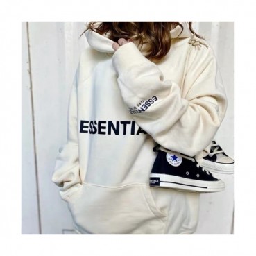 Fear of god  Mm/Wm Logo Oversize Cotton Hoodie Ivory - 피어오브갓 2021 남/녀 로고 오버사이즈 코튼 후드티 Fea0325x Size(s 
