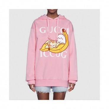 Gucci  Mm/wm Logo Casual Oversize Cotton Hoodie Pink- 구찌 2021 남/녀 로고 캐쥬얼 오버사이즈 코튼 후드티 Guc03795x Size(s 