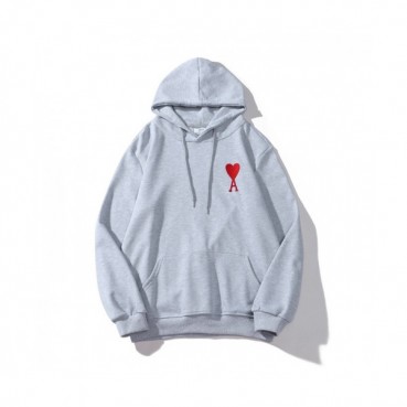 Ami  Mens Logo Casual Cotton Hoodie Gray - 아미 2021 남성 로고 코튼 후드티 Ami0123x Size(m 