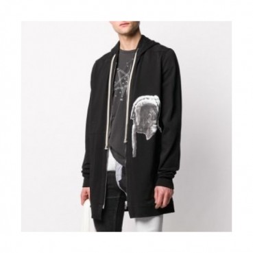 Rick Owens Mens Logo Cotton Zip-up Hooded 