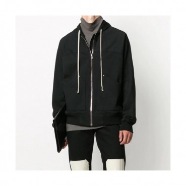 Rick Owens Mens Logo Cotton Zip-up Hooded 