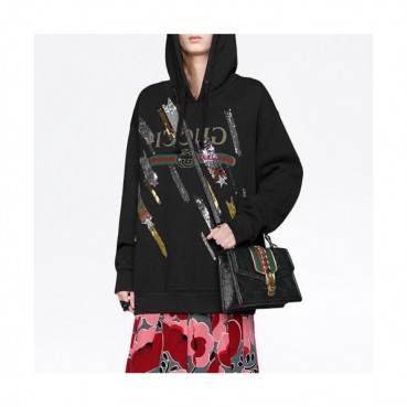 Gucci 2019 Mm/Wm Logo Glitter Cotton HoodT - 구찌 2019 남자 로고 글리터 코튼 후드티 Guc01818x.Size(xs 