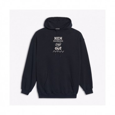 Balenciaga 2019 Mm/Wm Logo Oversize Cotton Hood Tee - 발렌시아가 남자 로고 오버사이즈 코튼 기모 후드티 Bal0338x.Size(xs 