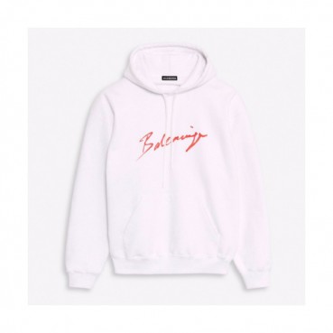 Balenciaga 2019 Mm/Wm Logo Oversize Cotton Hood Tee - 발렌시아가 남자 로고 오버사이즈 코튼 후드티 Bal0337x.Size(xs 