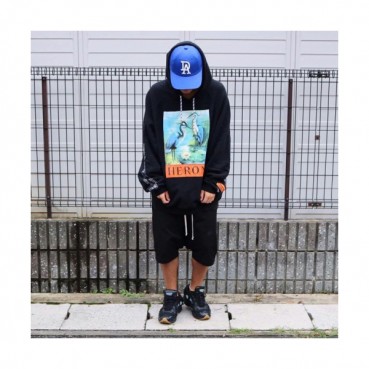 Heron Preston Mens Black Hoodie - 헤론프레스턴 남성 코튼 후드티 Her05x