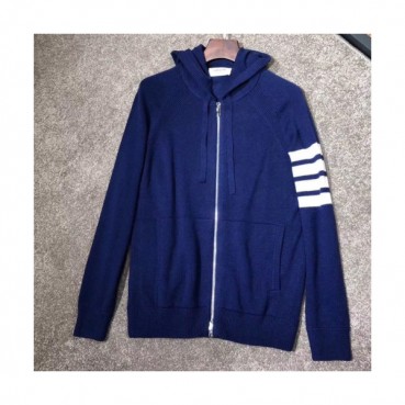 THOM BROWNE MENS ZIP-UP HOOD TEE 
