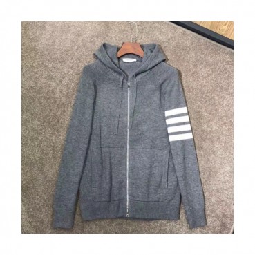 THOM BROWNE MENS ZIP-UP HOOD TEE 