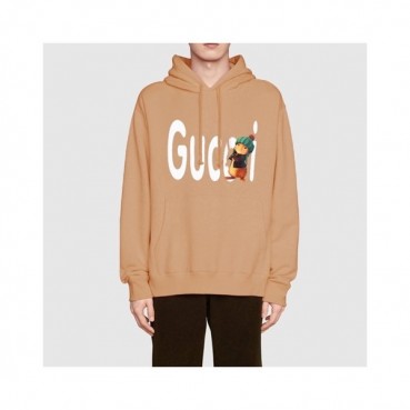 구찌 남/녀 트렌디 카멜 후드티 -  Gucci Unisex Camel Hoodie 