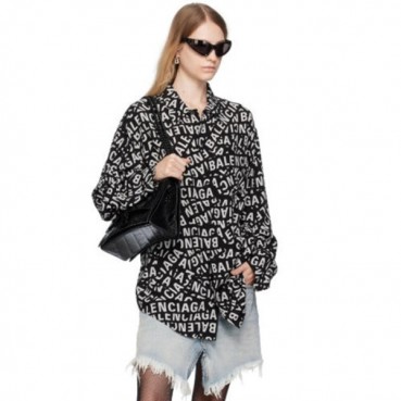 발렌시아가 여성 스트라이프 미니멀 셔츠 - Balenciaga Womens Strips Minimal Shirt 