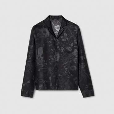 구찌 남성 프린트 실크 트윌 볼링 셔츠 -  Gucci Mens Printed Silk Twill Bowling Shirt 