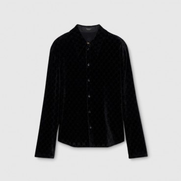 구찌 여성 스트레치 GG 벨벳 데보레 투피스 - Gucci Womens Stretch GG Velvet Devoré Shirt 