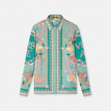 베르사체 여성 베르사체 언더워터 바로코 실크 셔츠 - Versace Womens Underwater Barocco Silk Shirt 