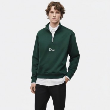 디올 남성 기모 지퍼 네크라인 스웨트 셔츠 - Dior Mens Zipper Neckline Sweatshirt 