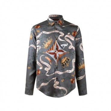 루이비통 남성 실크 셔츠 - Louis vuitton Mens Dress Shirts 