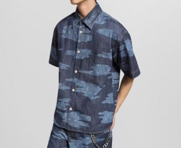 루이비통 남성 데님 반팔 셔츠 - Louis vuitton Mens Polo Shirts 