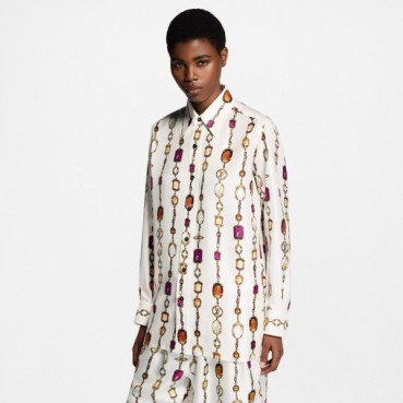 루이비통 여성 네크리스 프린트 셔츠 - Louis vuitton Womens Necklace Print Shirt 