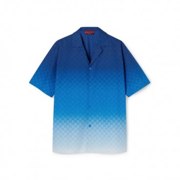 구찌 남성 프린트 코튼 포플린 볼링 셔츠 - Gucci Mens Printed Cotton Poplin Bowling Shirt 