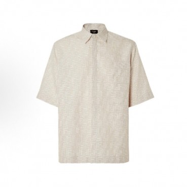 펜디 남성 리넨 FF 자카드 셔츠 - Fendi Mens  Linen FF Jacquard Shirt 