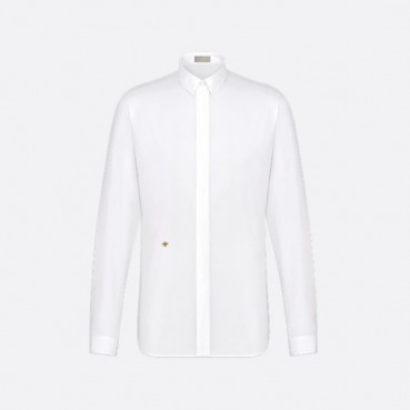 디올 남성 골드 꿀벌 자수 셔츠 - Dior Mens Gold Bee Embroidered Shirt 