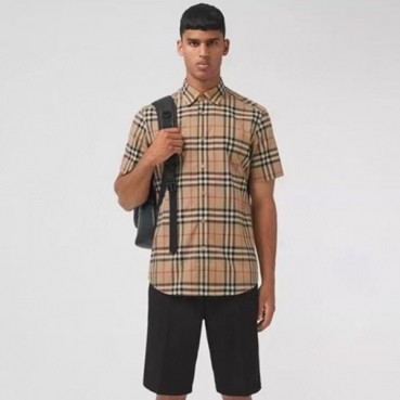 버버리 남성 빈티지 반팔 셔츠 - Burberry Mens Vintage Thirts 