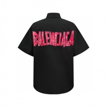 발렌시아가 남성 반팔 셔츠 - Balenciaga Mens Basic Shirts 