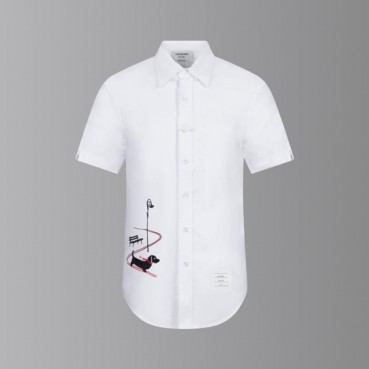 톰브라운 남성 반팔 셔츠 - Thom Browne Mens White Shirts 