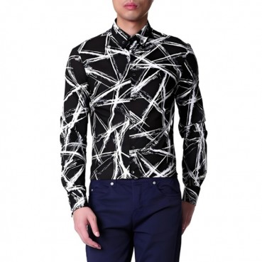 알렉산더 맥퀸 남성 블랙 셔츠 - Alexander McQueen Mens Dress Shirts 