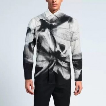 알렉산더 맥퀸 남성 블랙 셔츠 - Alexander McQueen Mens Dress Shirts 