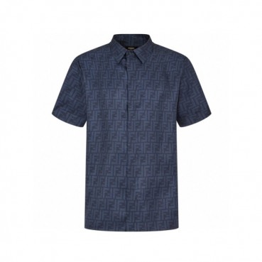 펜디 남성 FF 반팔 셔츠 - Fendi Mens FF Shirts 
