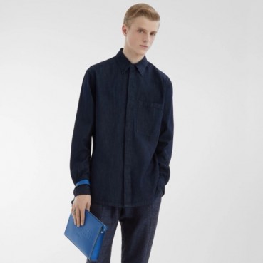 펜디 남성 블루 셔츠 - Fendi Mens Blue Shirts 