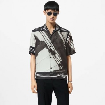 루이비통 남성 반팔 셔츠 - Louis vuitton Mens Black Shirts 