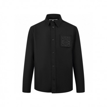 로에베 남성 블랙 셔츠 - Loewe Mens Black Shirts 