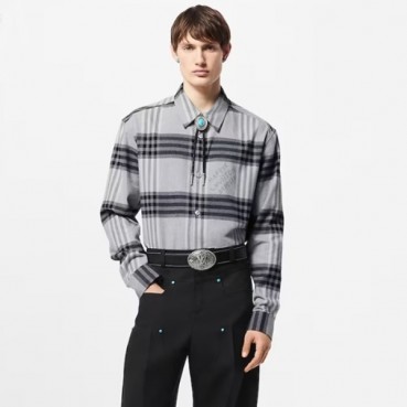 루이비통 남성 체크 셔츠 - Louis vuitton Mens Dress Shirts 