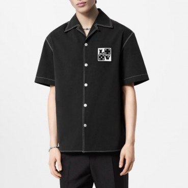 루이비통 남성 반팔 셔츠 - Louis vuitton Mens Black Shirts 