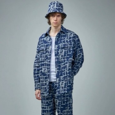 펜디 남성 블루 셔츠 - Fendi Mens Blue Shirts 