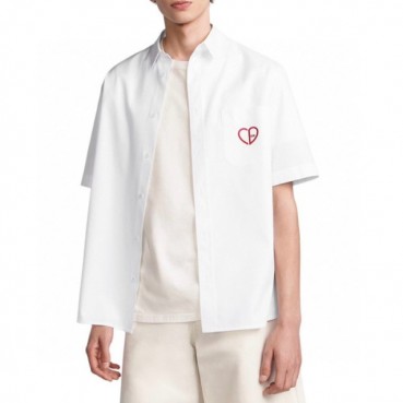 디올 남성 화이트 반팔 셔츠 - Dior Mens White Shirts 